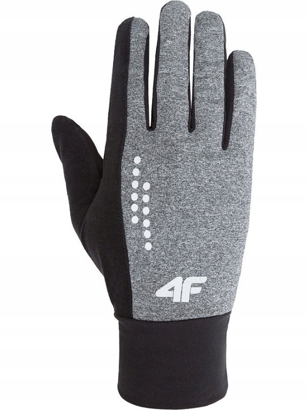 4F rękawiczki ciemny szary melanż M