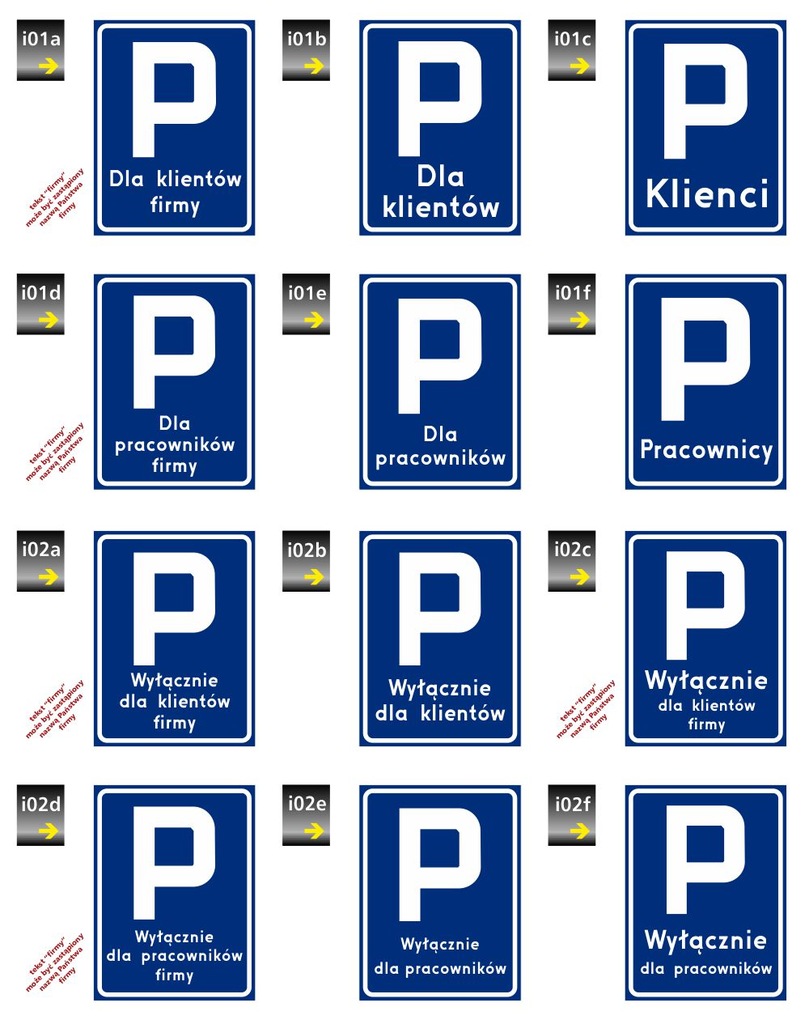 Tablica PARKING, Prywatny, Płatny, Firmy 20x26cm - 7302310271 ...