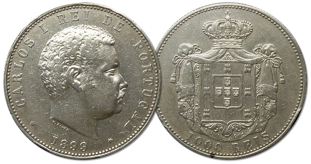 28.PORTUGALIA, KAROL I, 1 000 REIS 1899