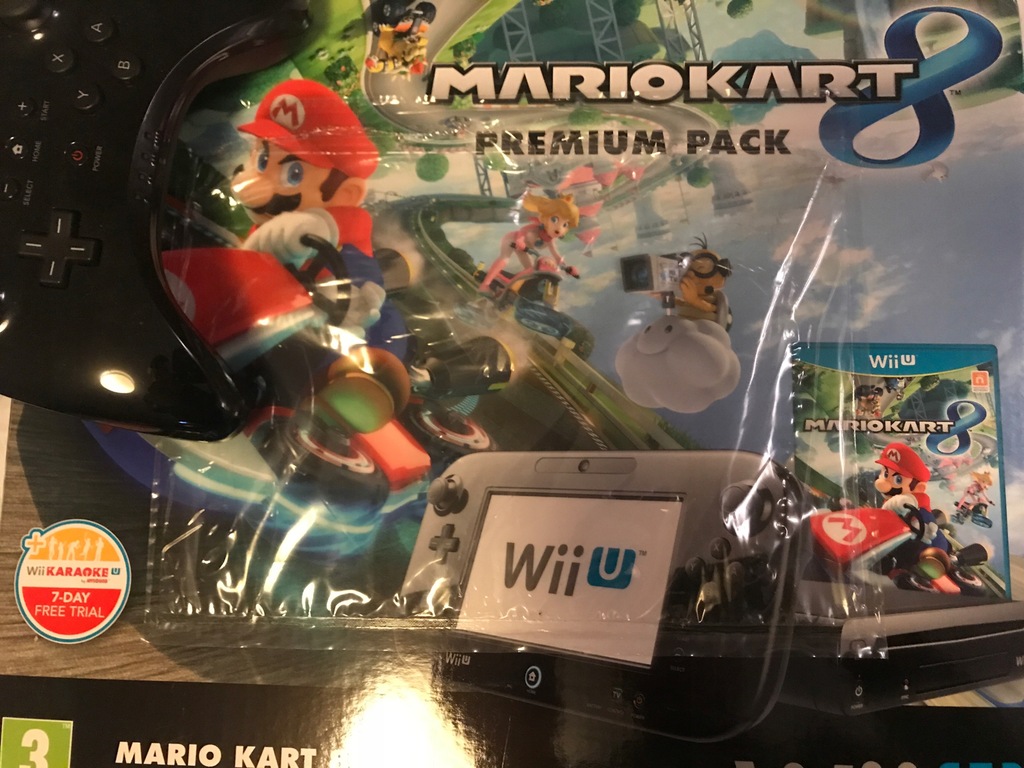 Wii U MarioKart 32Gb + pad + 7 gier + figurki
