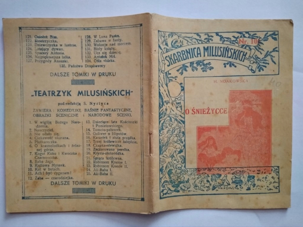 O Śnieżyczce,Skarbnica Milusińskich,l.20-30 XXw.