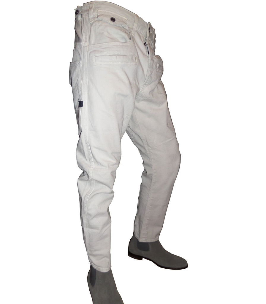 Jeansy G-STAR RAW 3D spodnie męskie, białe 32/30
