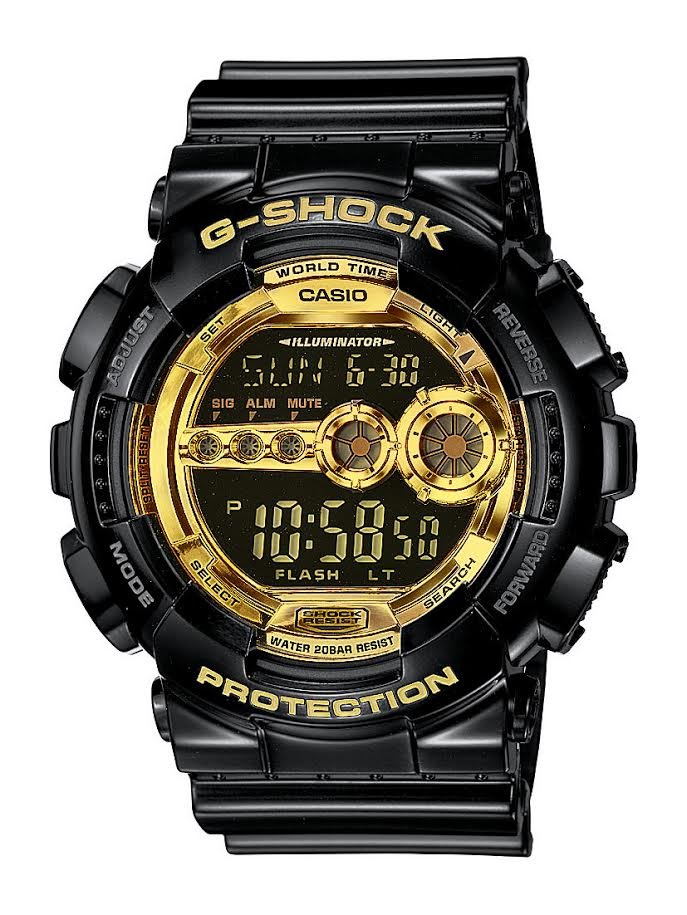 Zegarek CASIO G-SHOCK CZARNO-ZŁOTY GD-100GB