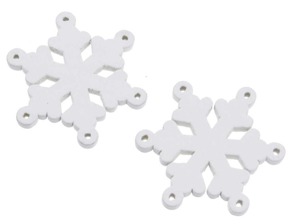 PŁATKI ŚNIEGU ŚNIEŻYNKI DREWNIANE 2 sztuki 3x3cm