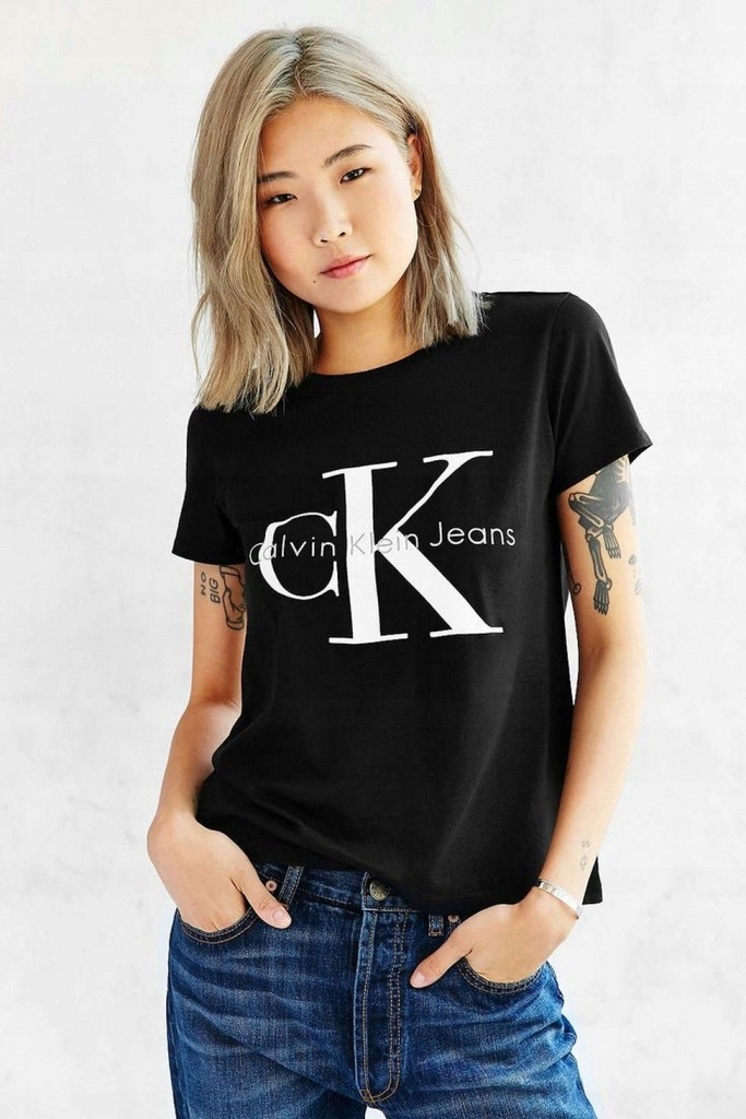 T-shirt KOSZULKA DAMSKA CK CALVIN KLEIN r.M Black - 7577317474