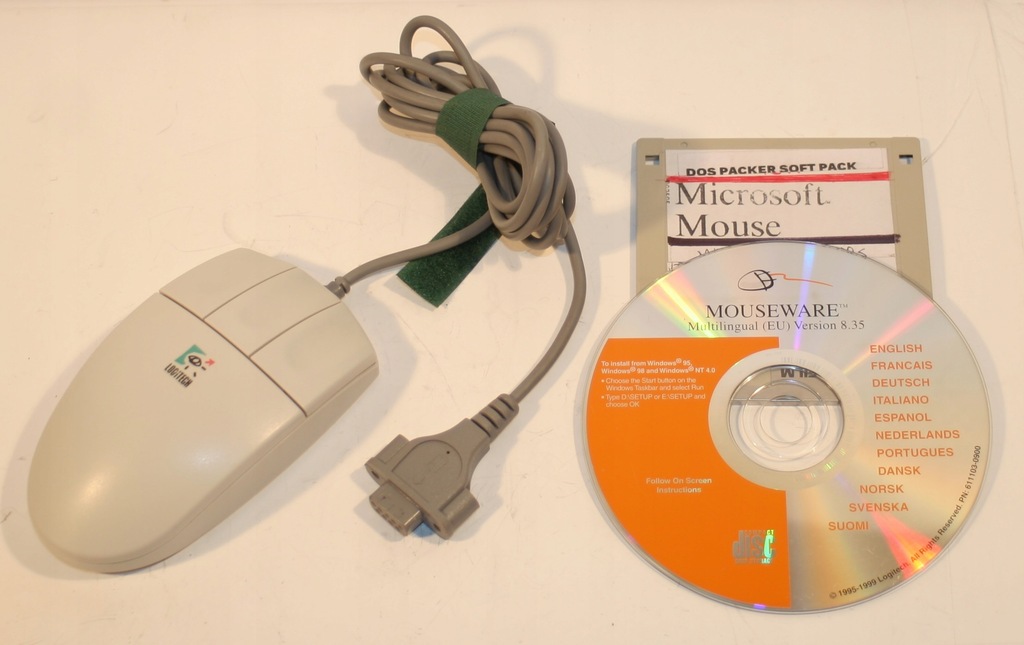 LOGITECH SERIAL PC MOUSE MM35 / SOFT CD + 3.5 DOS 7619151783
