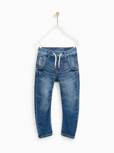 Zara 152 nowe chłopięce jeansy z gumką w pasie