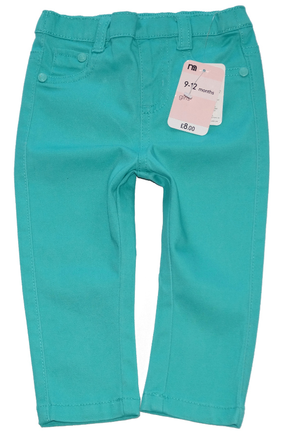 MOTHERCARE legginsy ala jeans zielone NEW 80
