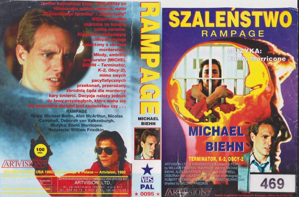 Vhs 817 Szalenstwo Michael Biehn Rarytas 6931976560 Oficjalne Archiwum Allegro