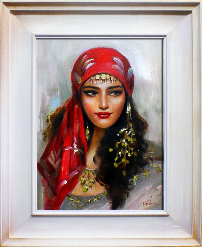 OBRAZ OLEJNY PORTRET CYGANKI PŁÓTNO KOPIA 61x71