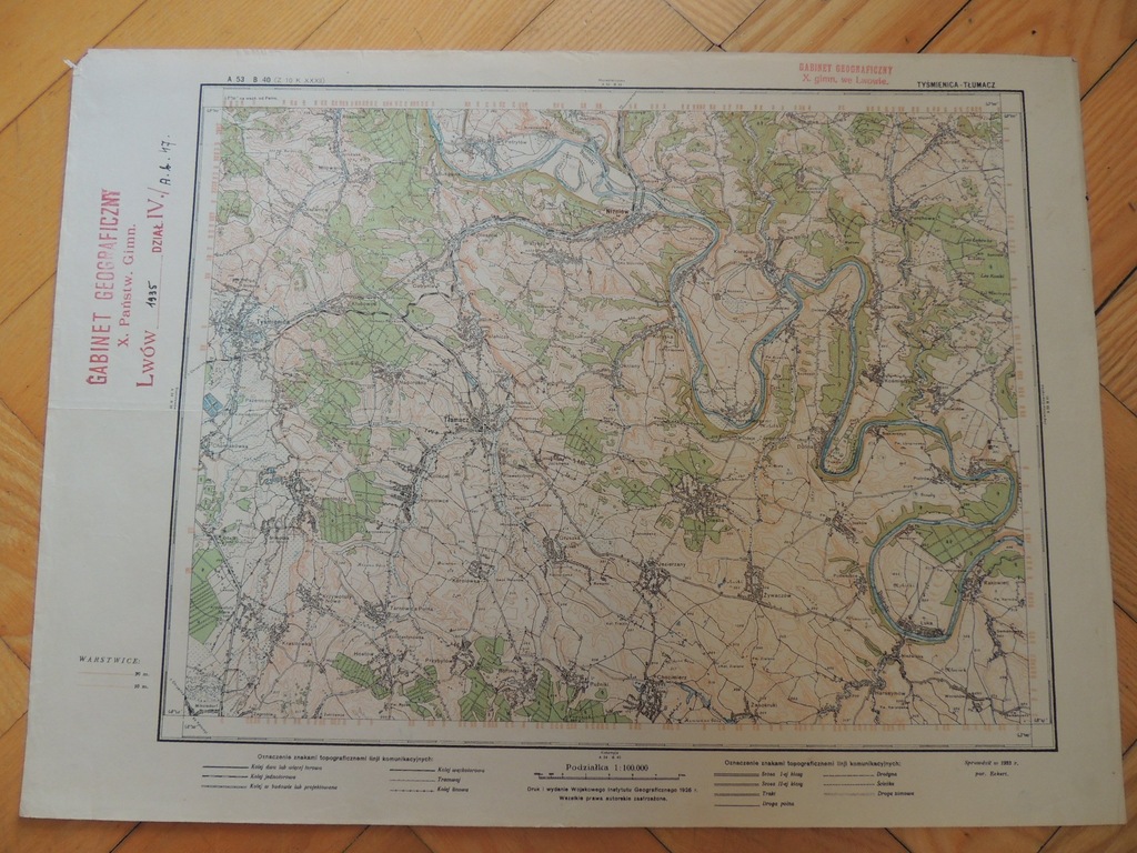 Stara mapa wojskowa 1926 Tyśmienica