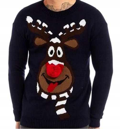 Świąteczny Sweter z Reniferem NOS 3D rozmiar M/L