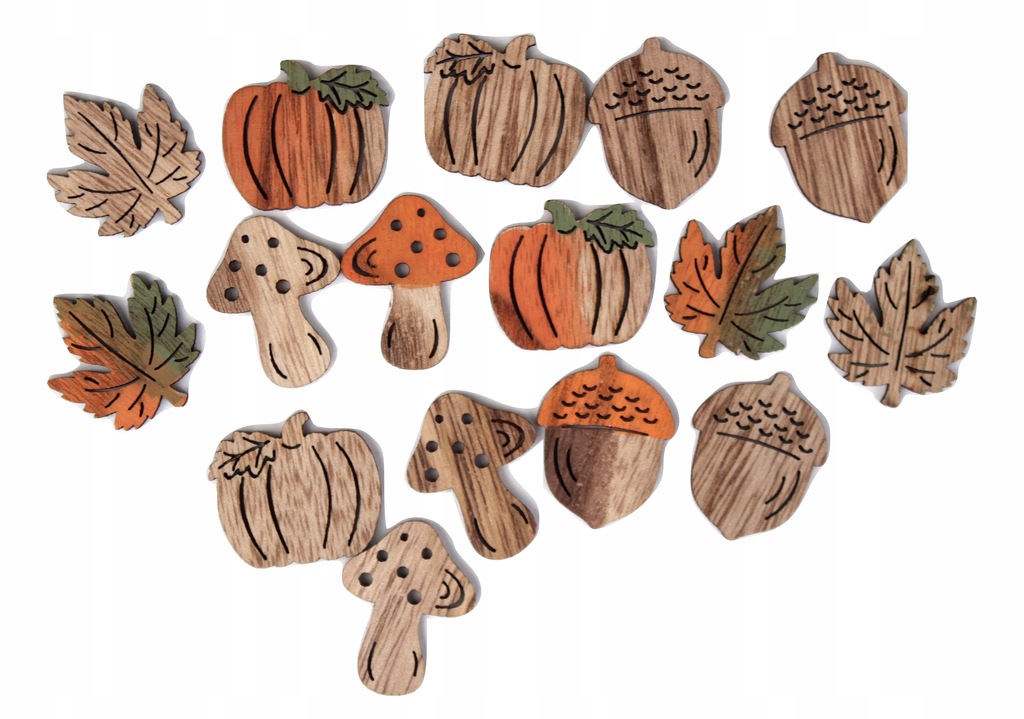 DYNIA DEKORACJE DREWNIANE DYNIE HALLOWEEN 16SZT.