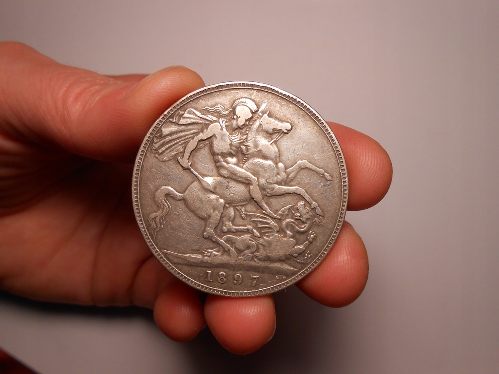 moneta ze srebra Anglia 1897 r. rzadka
