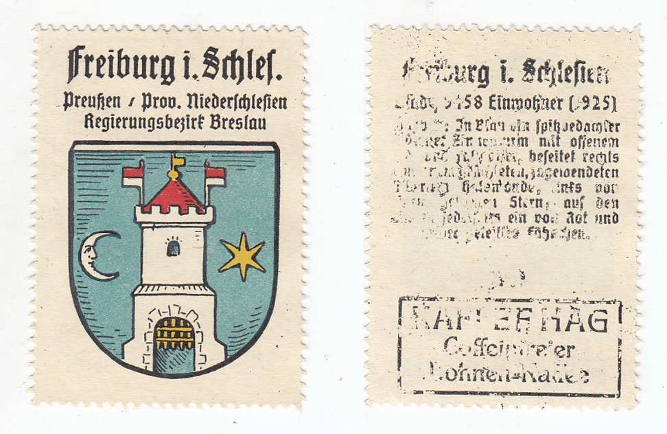 Znaczek herb - Świebodzice, Freiburg Schl. -14