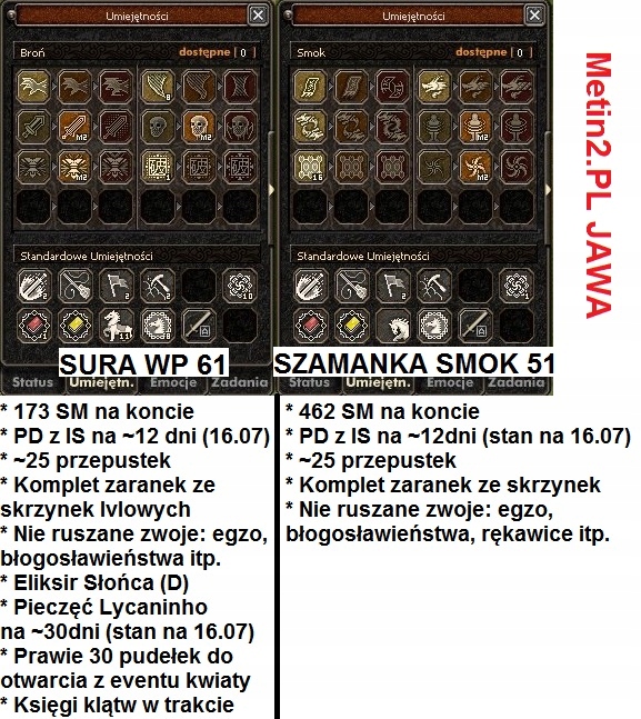 Sura WP 61lvl + Szamanka Smok 51lvl | Metin2 JAWA