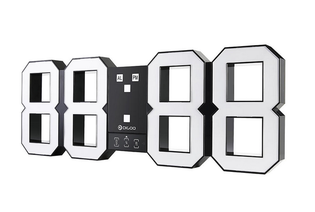 ZEGAR LED LCD 3D CYFROWY NA ŚCIANĘ NOWOCZESNY