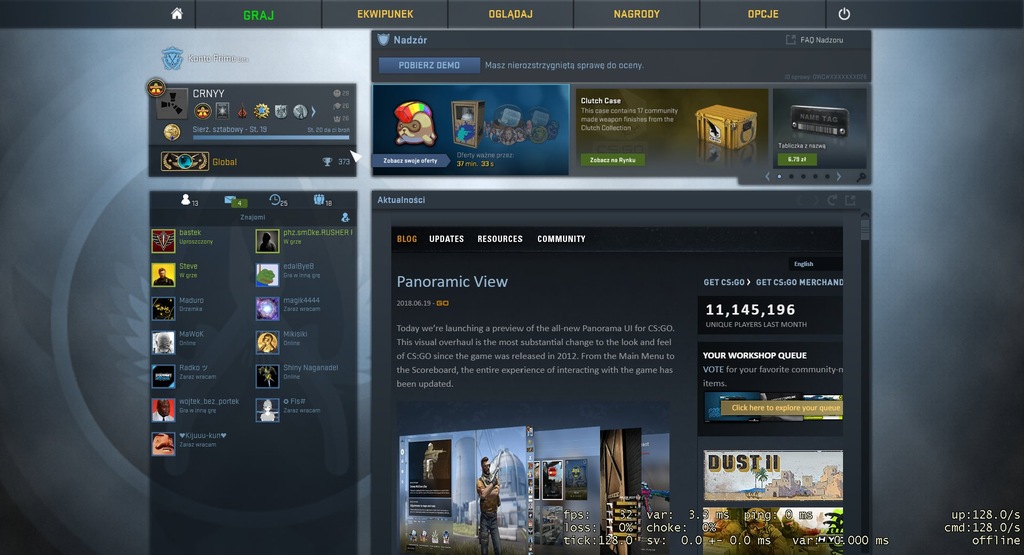 Konto Steam CS:GO | 5400 GODZIN | 10 LVL FACEIT |