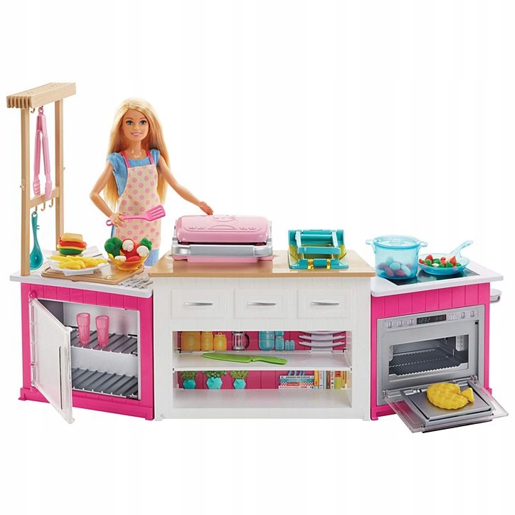 MATTEL BARBIE ZESTAW IDEALNA KUCHNIA Z LALKĄ FRH73