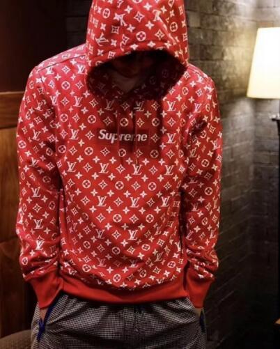 supreme x lv bogo box logo hoodie bluza