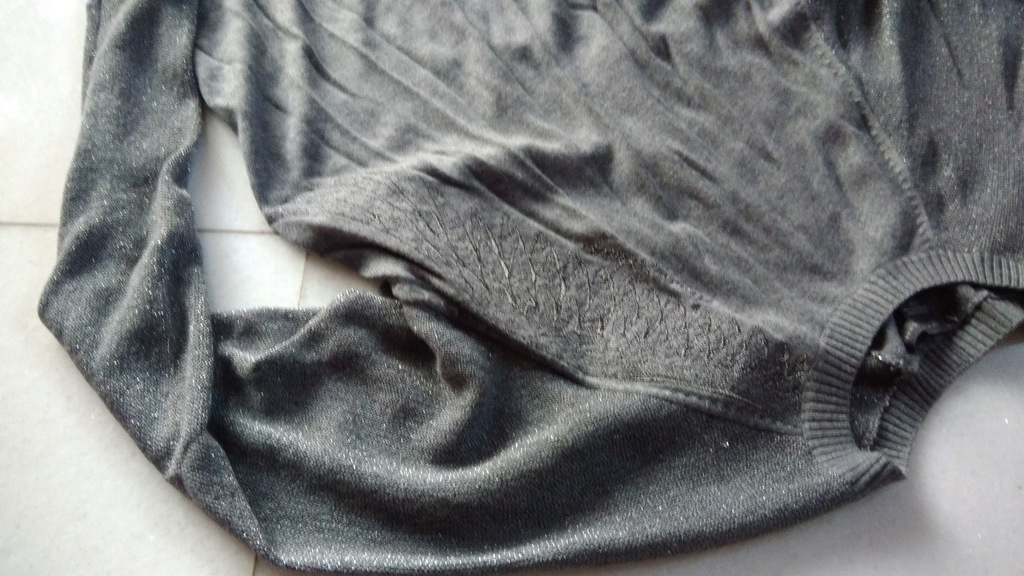 ARMANI Exchange sweter szary srebrna nitka XS 34