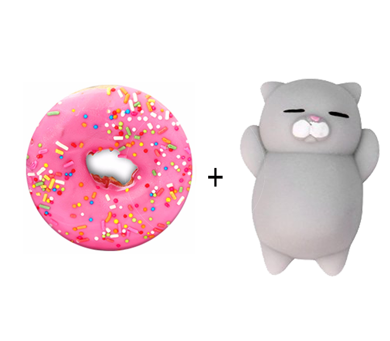 Uchwyt popsocket DONAT + gniotek antystres