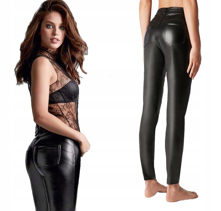 CALZEDONIA Legginsy PUSH UP IMITACJA SKÓRY S/36