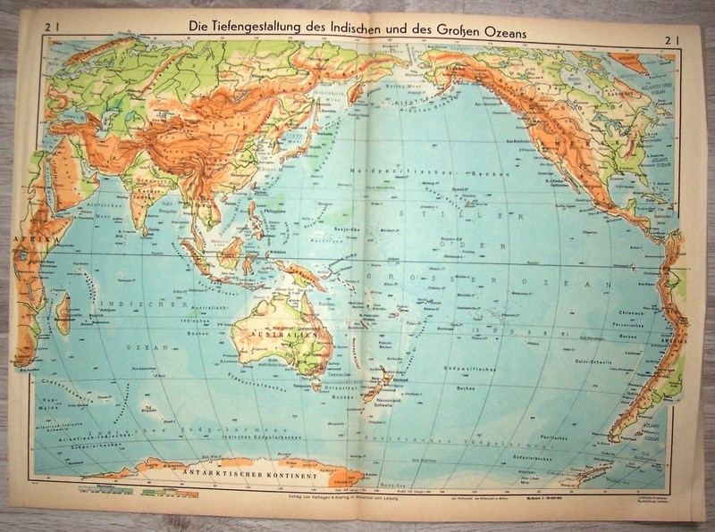 OCEAN SPOKOJNY. Mapa. 1941.