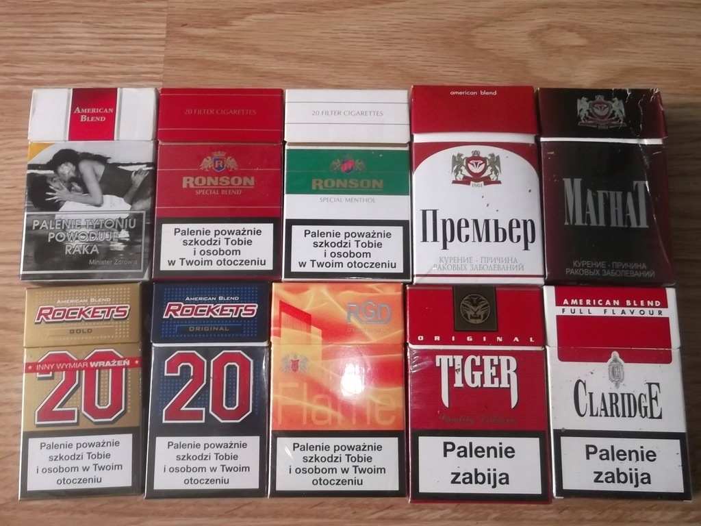 Papierosy różne - 10 paczek - zestaw nr 1