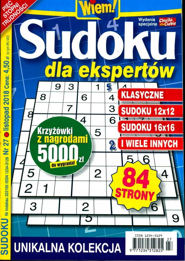 SUDOKU DLA EKSPERTÓW wyd.spec. nr 27 Chwila dla Ci