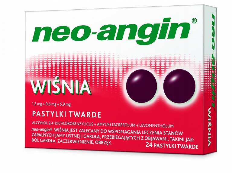 Neo-Angin 24 tabletki, sm. wiśnia APTEKA