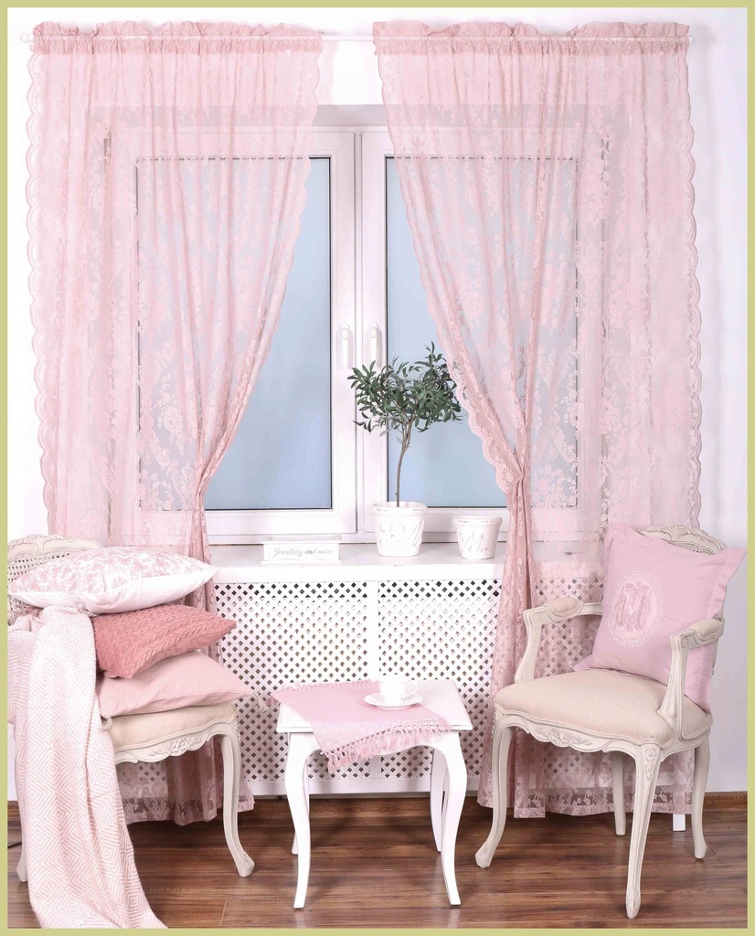 Firana Dentelle rosa styl francuski Belle Maison