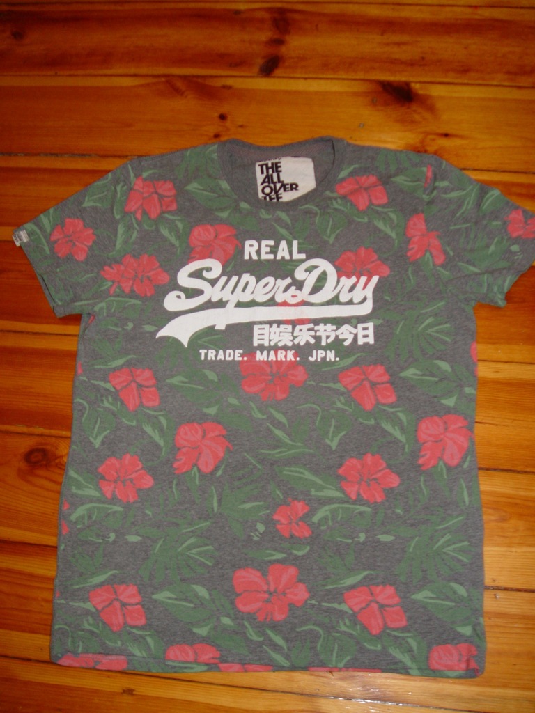 SUPER DRY REAL -THE ALL OVER TEE BRAND XXL SZARA W
