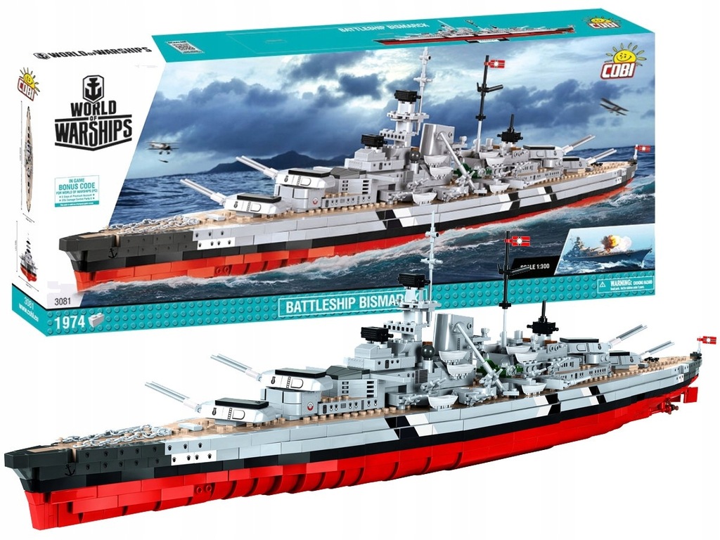 COBI Battleship BISMARCK WOWS Model z klocków 3081