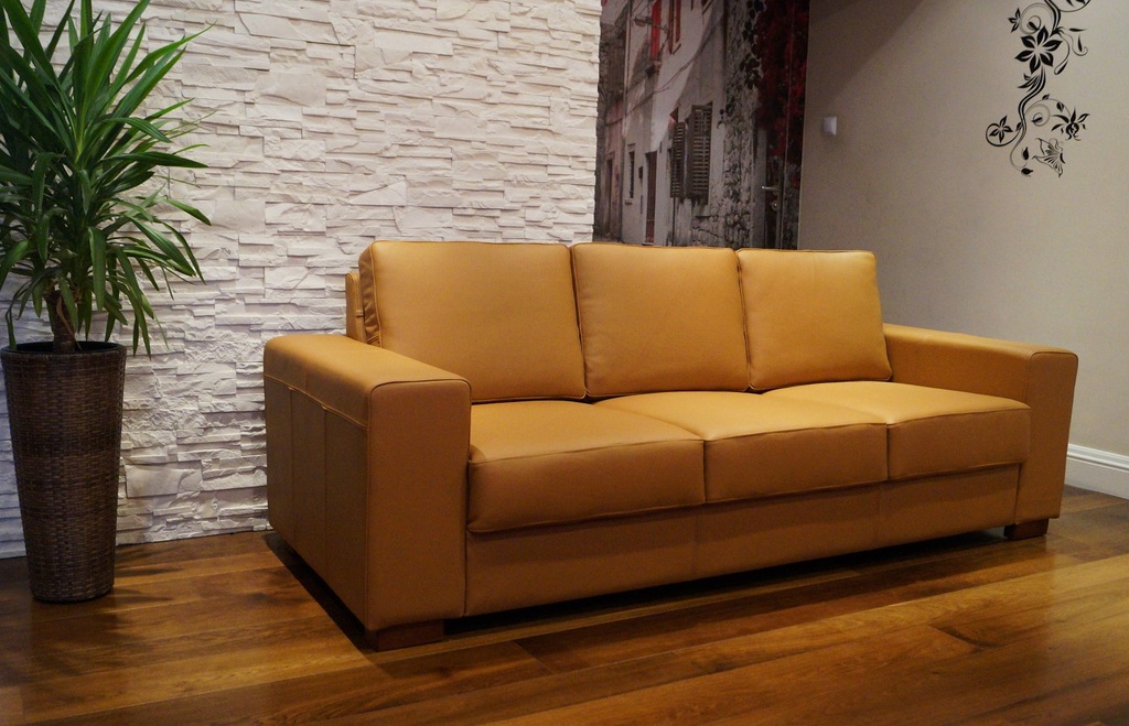 Komfortowa Skórzana Kanapa Sofa ze skóry Skóra