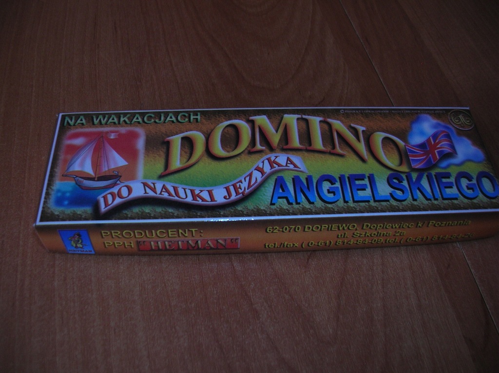 DOMINO do nauki języka angielskiego na wakacjach