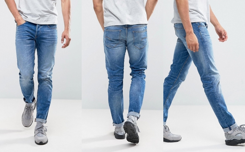 A01E002 NIEBIESKIE JEANSY SLIM G-STAR W33/L34