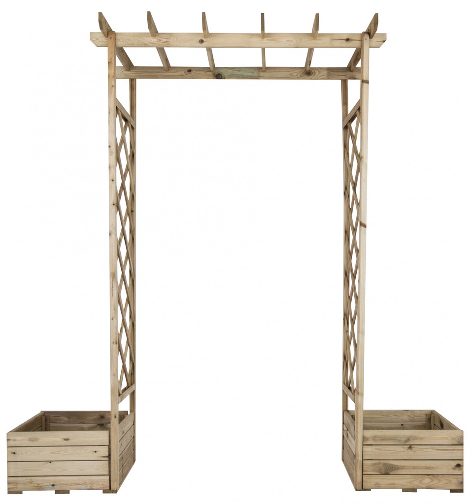 Pergola drewniana z donicami 215x168 WYPRZEDAŻ