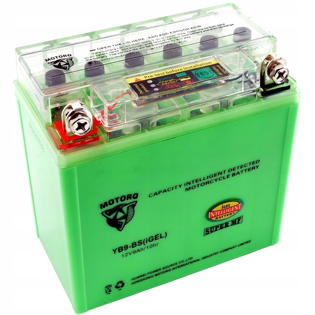 AKUMULATOR ŻELOWY YB9 12V 9Ah MOTOCYKL QUAD TESTER