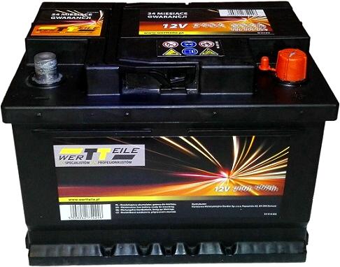 AKUMULATOR WERTTEILE 60Ah 540A 12V 175mm PRAWY +