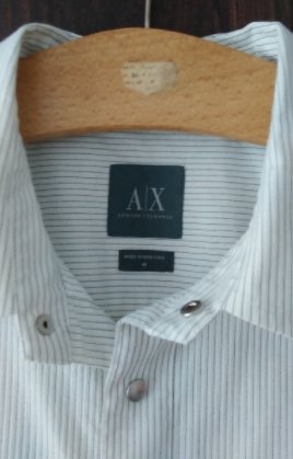Biała koszula Armani Exchange w paski. rozm.M