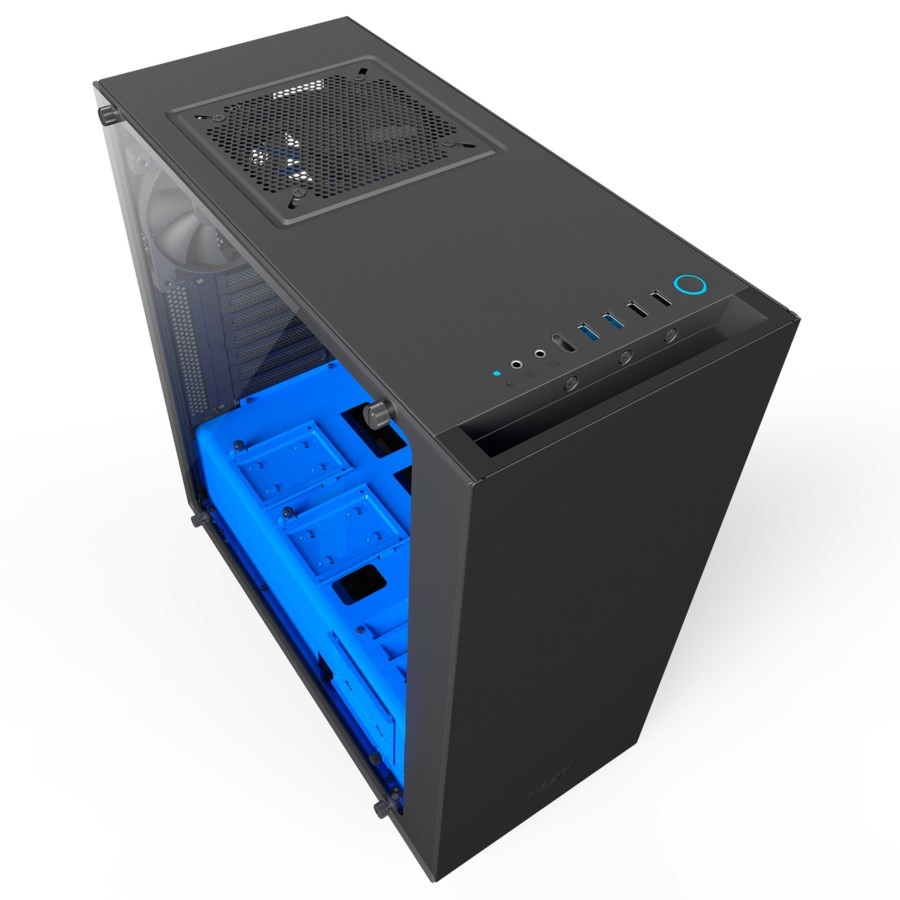 Obudowa NZXT S340 ELITE BLACK/BLUE szkło