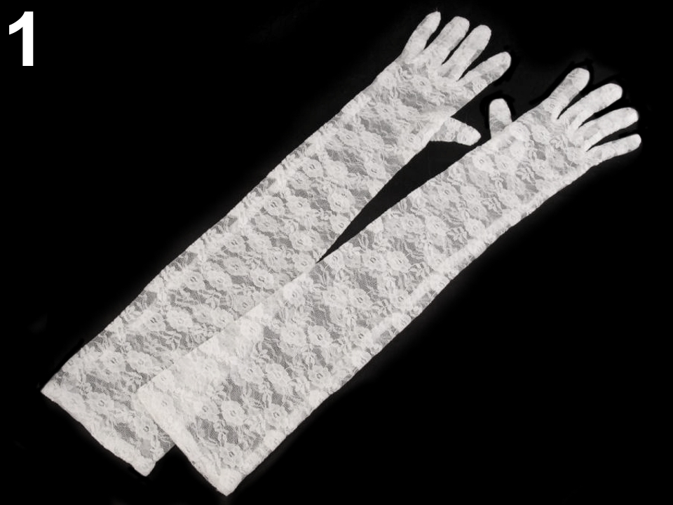 Rękawiczki wizytowe długość 56 cm koronkowe