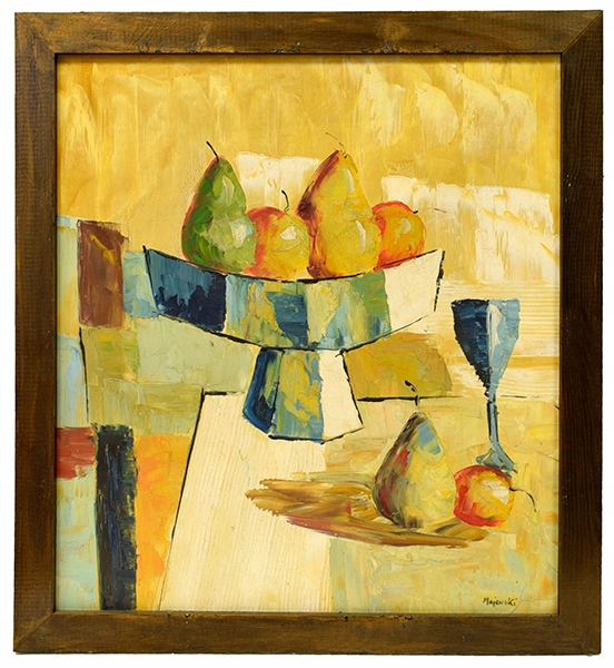 Olejny obraz martwa natura abstrakcja 67x61 cm