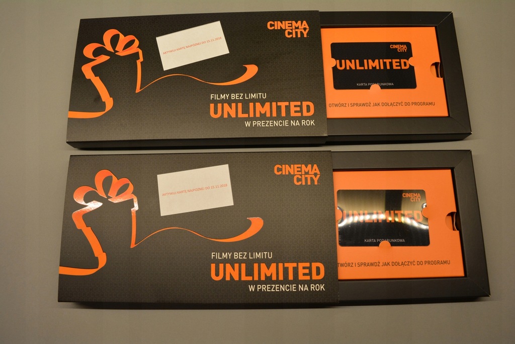 Karta Voucher CINEMA CITY kino UNLIMITED rok W-wa