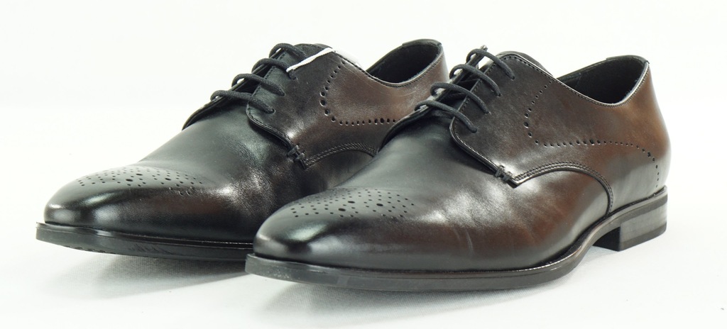GEOX czarne skórzane wiązane pantofle R. 42 Z6 9