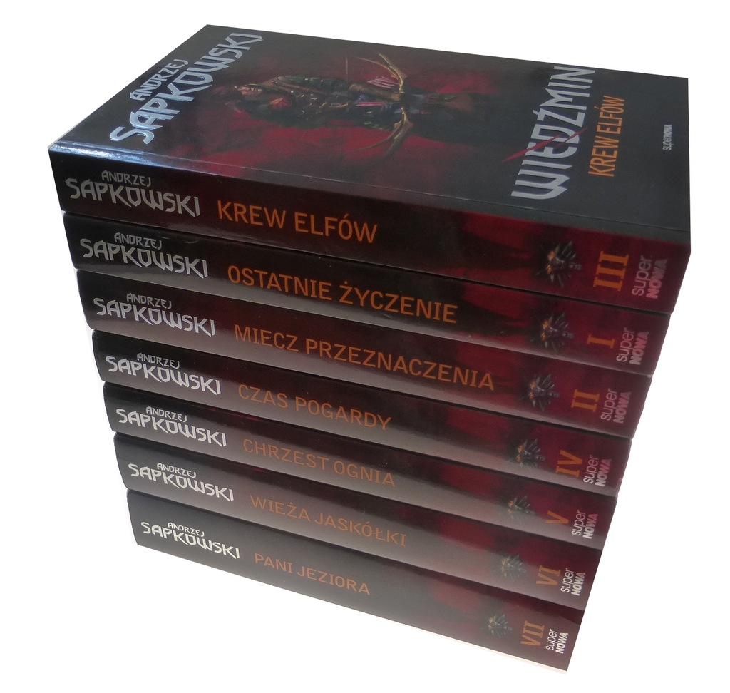 Wiedźmin - Sapkowski / 7 tomów czerwone wydanie