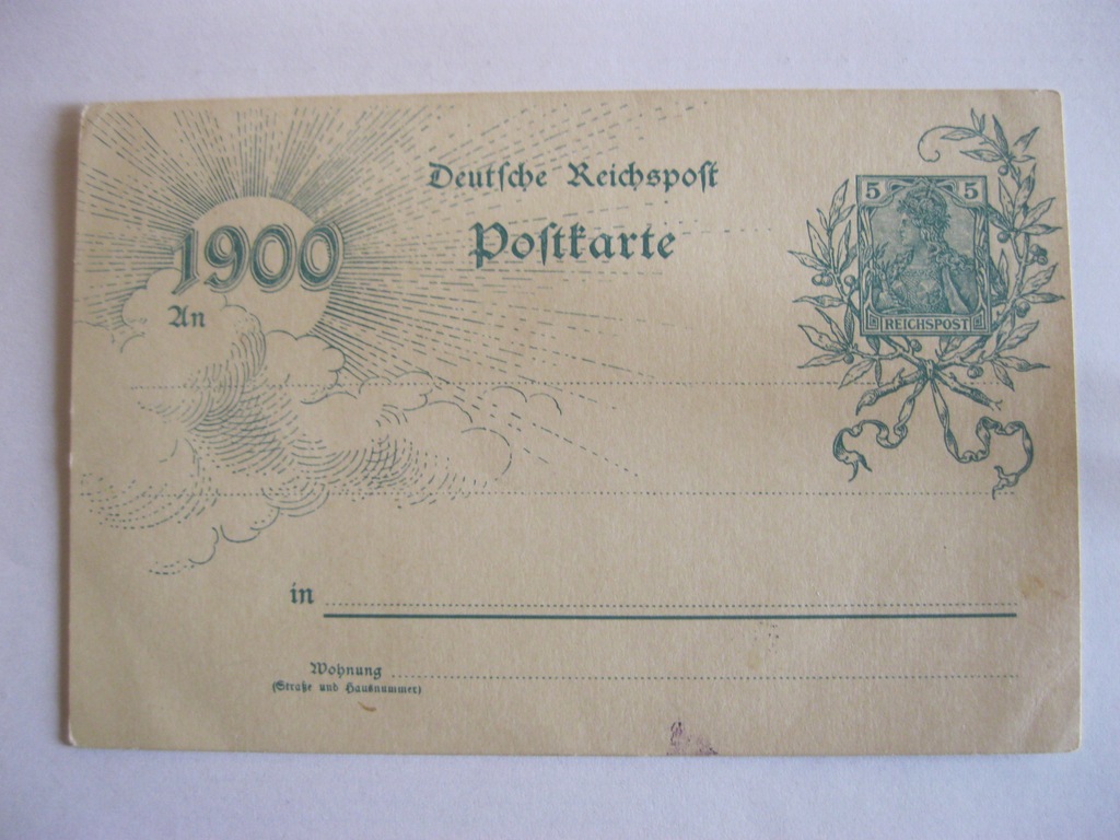 POSTKARTA REICHSPOST 1900-CZYSTA !!!
