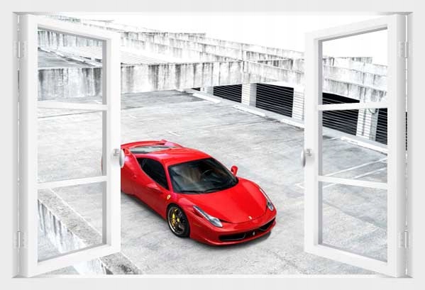 FOTOTAPETA 3D OKNO SAMOCHODY FERRARI EXCLUSIVE HQ
