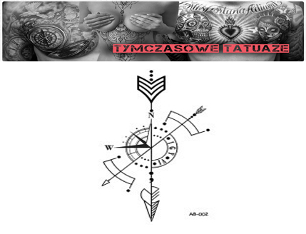 Tatuaż strzałka świat 4 strony świata symbolika